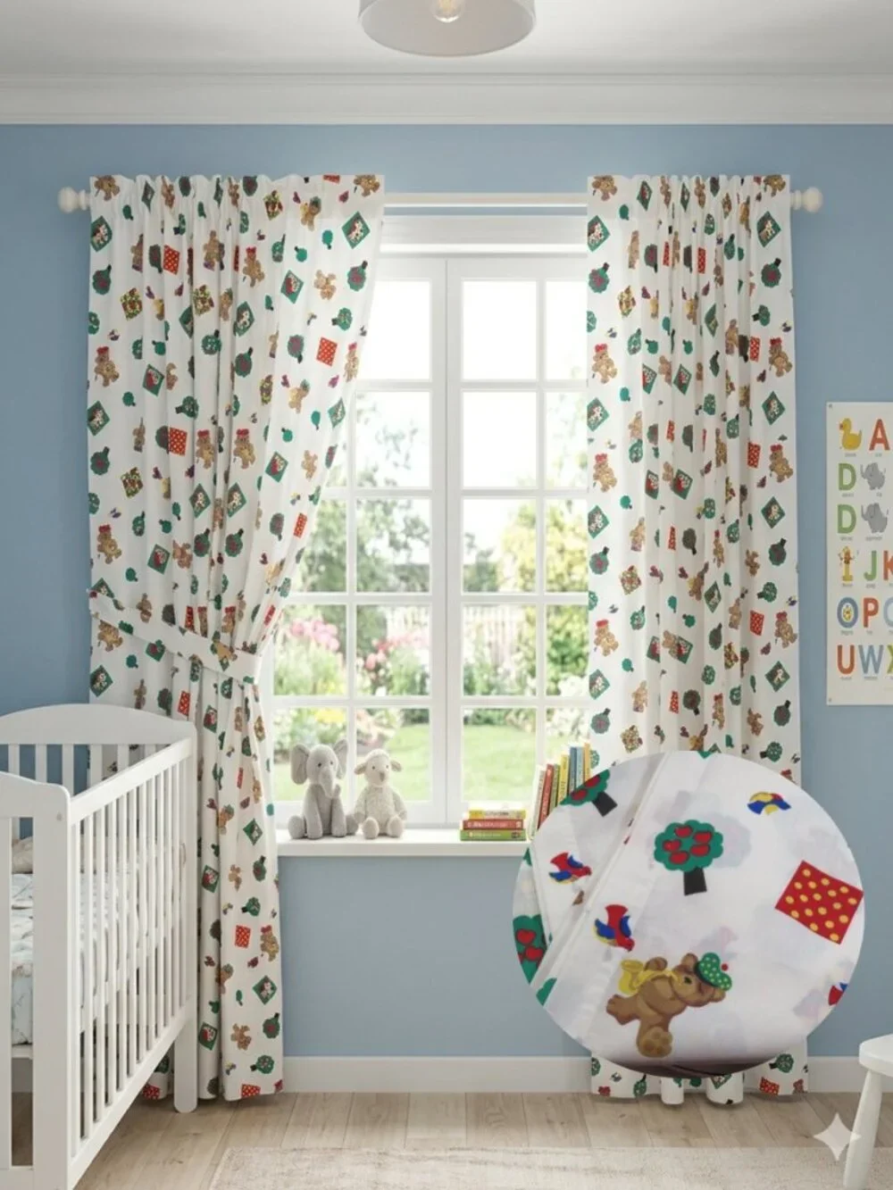 Children's Bear Curtains JCPenny Vintage (2) Panels 64